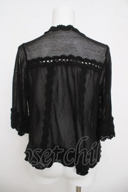 画像2: axes femme / ラメニット切り替えボレロ M 黒 Y-26-03-21-022-AX-TO-SZ-ZY