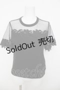 axes femme / 透けチュールレースプルオーバー M 黒 Y-26-03-21-023-AX-TO-SZ-ZY