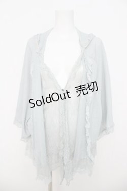 画像1: axes femme / レースポンチョカーディガン  サックス Y-26-03-21-025-AX-TO-SZ-ZY