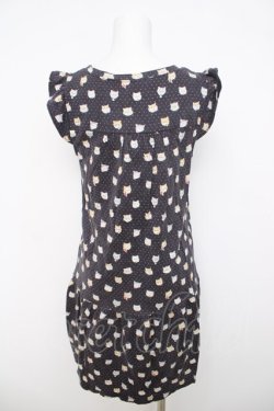 画像2: Franche Lippee / ぶすねこワンピース M 紺 Y-26-03-21-031-LO-OP-SZ-ZY