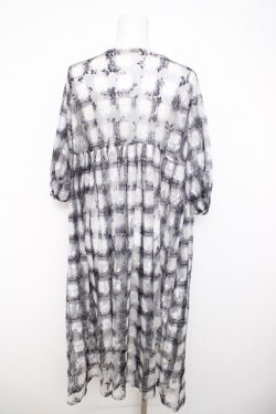 画像2: axes femme / チェック柄レースロングカーディガン  黒 Y-26-03-21-042-AX-TO-SZ-ZY