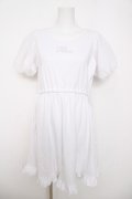 axes femme POETIQUE / シアーパフ袖カットミニワンピ M 白 Y-26-03-22-043-AX-OP-SZ-ZY