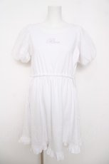 画像1: axes femme POETIQUE / シアーパフ袖カットミニワンピ M 白 Y-26-03-22-043-AX-OP-SZ-ZI (1)