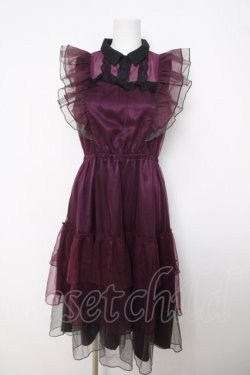 画像1: axes femme / ボリュームフリルドレス F パープル Y-26-03-22-044-AX-OP-SZ-ZY