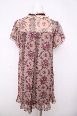 画像2: axes femme / 総柄シフォンチュニ  ピンク Y-26-03-22-053-AX-OP-SZ-ZY