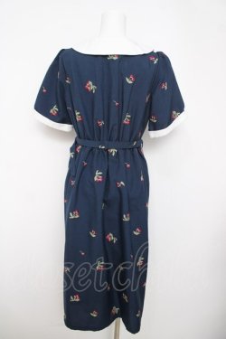 画像2: axes femme / さくらんぼ刺繍ワンピース F 紺 Y-26-03-22-055-AX-OP-SZ-ZY
