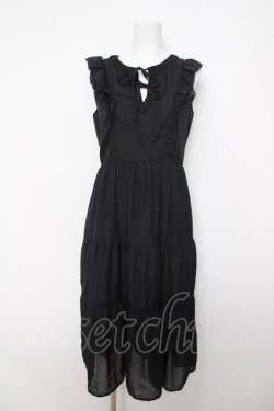 画像1: axes femme / ドビードットティアードワンピース Ｍ 黒 Y-26-03-22-060-AX-OP-SZ-ZY