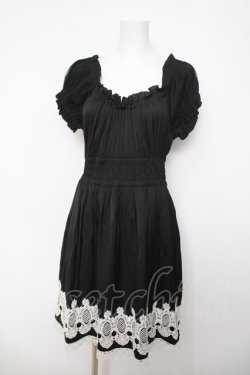 画像1: BPN / 裾刺繍ワンピース  黒 Y-26-03-22-061-GO-OP-AS-ZY