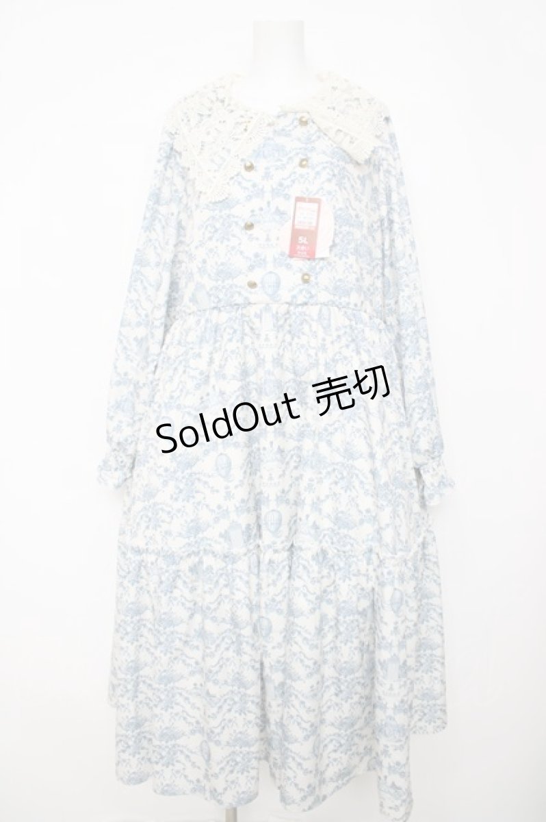 画像1: m petit by misako / AOKトワルドジュイワンピース 5L 淡薄橙 Y-26-03-22-064-LO-OP-SZ-ZS (1)