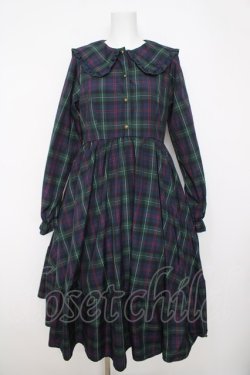 画像1: m petit by misako / TT*AOKチェックワンピース M 濃緑 Y-26-03-22-067-LO-OP-SZ-ZY