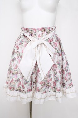 画像1: ANGELIQUE ROSA / アモエナキャット柄スカート  白 Y-26-03-22-071-LO-SK-SZ-ZY