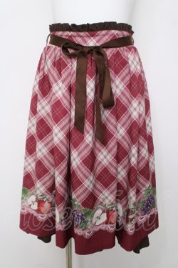 画像1: axes femme POETIQUE / ラ レコルトチェックスカート M 赤 Y-26-03-22-072-AX-SK-SZ-ZY