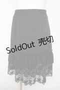axes femme POETIQUE / 裾レースフリルミニスカート M 黒 Y-26-03-22-075-AX-SK-SZ-ZI