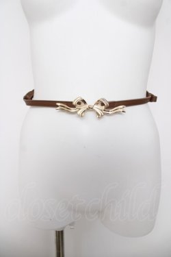 画像1: ｍ petit by misako / TT*AMリボンバックルベルト  茶 Y-26-03-22-020-LO-ZA-SZ-ZY