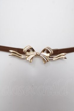 画像2: ｍ petit by misako / TT*AMリボンバックルベルト  茶 Y-26-03-22-020-LO-ZA-SZ-ZY