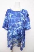 NieR Clothing / 転写柄Tシャツ  青 Y-26-03-22-027-PU-TO-SZ-ZY