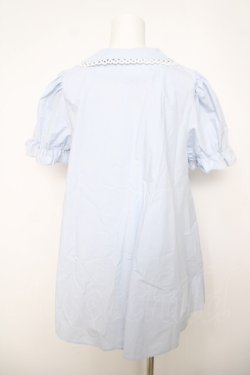 画像2: axes femme POETIQUE / デザイン襟チュニック  サックス Y-26-03-22-036-AX-OP-SZ-ZY