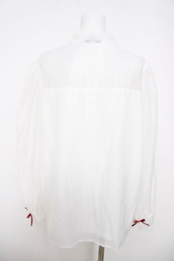 画像2: FLC / 皆方由衣コラボ/シアーリボンブラウス  白 Y-26-03-22-037-LO-BL-SZ-ZY