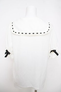 画像2: Amavel / はしごレース使い半袖ブラウス F 黒 Y-26-03-22-039-CA-BL-SZ-ZY