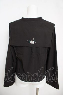 画像2: axes femme / 薔薇刺繍付け襟セットブラウス  黒 Y-26-03-24-044-AX-BL-SZ-ZY