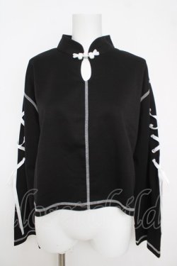 画像1: axes femme POETIQUE / オリエンタルカットプルオーバー  黒 Y-26-03-24-048-AX-TO-SZ-ZY