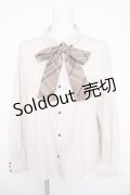 axes femme / リボンタイ付プチフリルブラウス  生成り Y-26-03-24-049-AX-BL-SZ-ZY