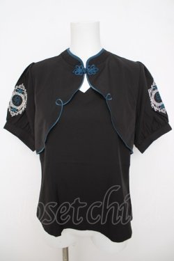 画像1: axes femme POETIQUE / 麻雀刺繍ブラウス  黒 Y-26-03-24-050-AX-BL-SZ-ZY