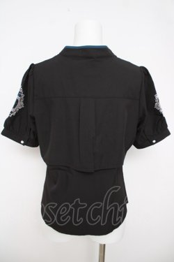 画像2: axes femme POETIQUE / 麻雀刺繍ブラウス  黒 Y-26-03-24-050-AX-BL-SZ-ZY