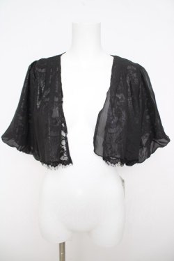 画像1: axes femme / ラメシフォンボレロ M 黒 Y-26-03-24-053-AX-TO-SZ-ZY