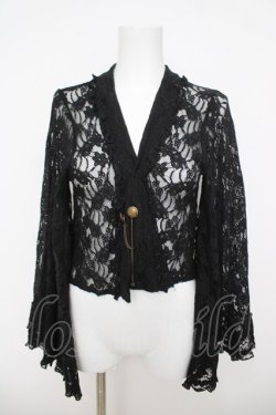 画像1: axes femme / チェーン付き総レースボレロ F 黒 Y-26-03-24-054-AX-TO-SZ-ZY