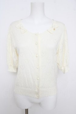 画像1: BABY, THE STARS SHINE BRIGHT / Heart Half五分袖カーディガン  生成り Y-26-03-24-059-BA-TO-SZ-ZY