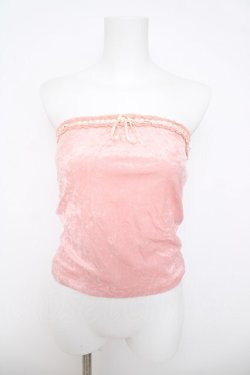 画像1: LIZ LISA / リボン通しベロアトップ  ピンク Y-26-03-24-007-LO-TO-SZ-ZY