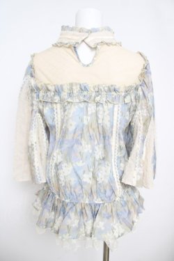 画像2: Hoshibako Works / ルーセントガーデン トップス  サックス×フラワー Y-26-03-24-060-LO-TO-SZ-ZY