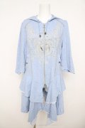 Rozen Kavalier / ZIPフード刺繍入りカーディガン  ブルー Y-26-03-24-062-OO-TO-SZ-ZY