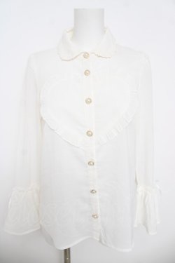 画像1: Secret Honey / ハートフリルブラウス  白 Y-26-03-24-064-CA-BL-AS-ZY