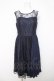 画像1: axes femme / プリーツ切替レースワンピース M 紺 Y-26-03-24-067-AX-OP-SZ-ZY (1)