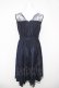 画像2: axes femme / プリーツ切替レースワンピース M 紺 Y-26-03-24-067-AX-OP-SZ-ZY (2)