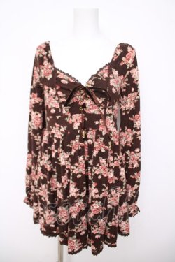 画像1: LIZ LISA / 編み上げローズブーケワンピース 0 ブラウン Y-26-03-24-087-LO-OP-SZ-ZY