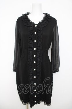 画像1: JESUS DIAMANTE / マドモアゼルエレガンスニットワンピース 40 ブラック Y-26-03-24-090-JE-OP-SZ-ZY