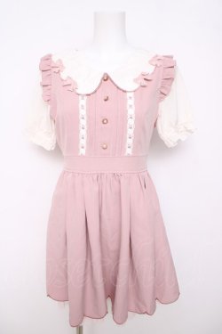 画像1: LIZ LISA / スカラップリボンレースワンピース 0 ピンク Y-26-03-24-093-LO-OP-SZ-ZY