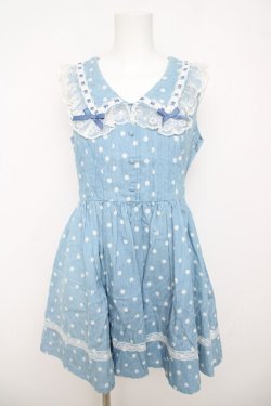 画像1: LIZ LISA / ドットビッグ衿ジャンスカ 0 サックス Y-26-03-24-095-LO-OP-SZ-ZY