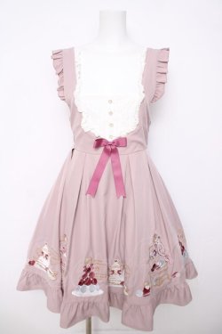 画像1: Amavel / Macaron Teapartyジャンパースカート F ピンク Y-26-03-24-096-CA-OP-SZ-ZY