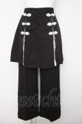 axes femme / チャイナ釦付きレイヤードパンツ  黒 Y-26-03-24-106-AX-PA-SZ-ZY