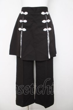 画像1: axes femme / チャイナ釦付きレイヤードパンツ  黒 Y-26-03-24-106-AX-PA-SZ-ZY