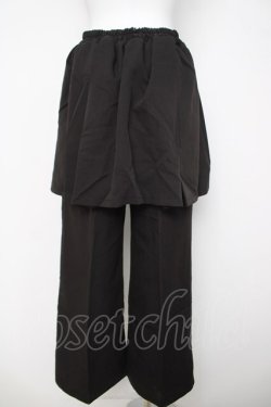 画像2: axes femme / チャイナ釦付きレイヤードパンツ  黒 Y-26-03-24-106-AX-PA-SZ-ZY