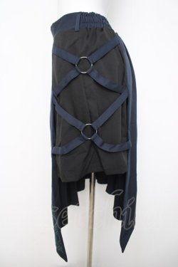 画像2: axes femme POETIQUE / クロスベルト麻雀刺繍スカート  紺 Y-26-03-24-108-AX-SK-SZ-ZY