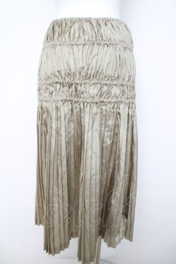 画像2: INGEBORG / ワンウェイプリーツスカート  ベージュ Y-26-03-24-109-LO-SK-SZ-ZY