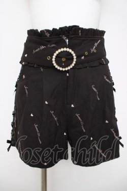 画像1: LIZ LISA / メッセージキュロットパンツ 0 黒 Y-26-03-24-112-LO-PA-SZ-ZY