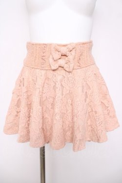 画像1: LIZ LISA / バラ起毛レーススカパン 0 ピンク Y-26-03-24-114-LO-PA-SZ-ZY