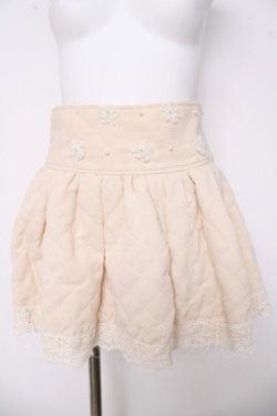 画像1: LIZ LISA / お花モチーフ付きキルティングスカパン 0 アイボリー Y-26-03-24-118-LO-PA-SZ-ZY